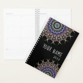Planificateur personnalisable avec Mandala plumé (Devant avec enveloppe)