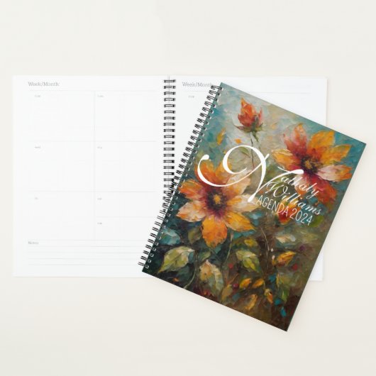 Planificateur personnalisable, boho, agenda botani (Devant avec enveloppe)