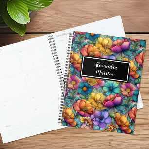 Planificateur personnalisable Fleur sauvage Arc-en