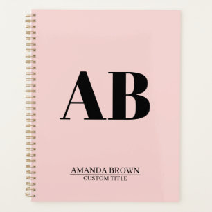 Planificateur personnalisé 2027 avec monogramme pe