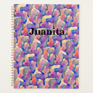 Planificateur personnalisé à motif aquarelle