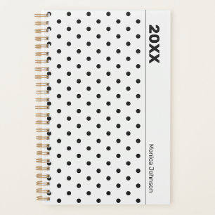 Planificateur personnalisé à pois noir et blanc