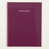 Planificateur Personnalisé Bourgogne Nom Personnal (Devant)