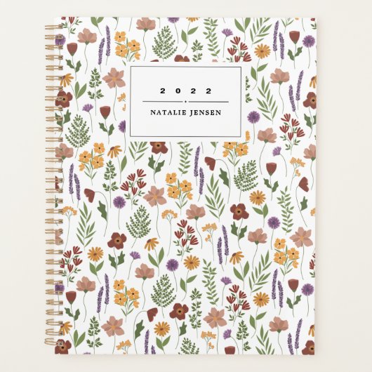 Planificateur personnalisé fleur sauvage illustré (Devant)