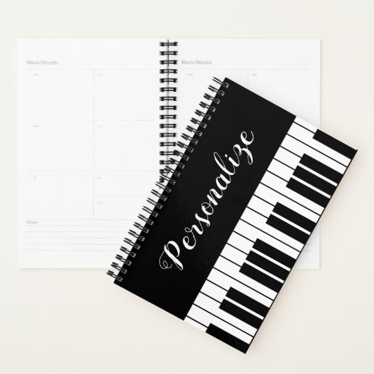 Planificateur personnalisé pour piano ou professeu (Devant avec enveloppe)