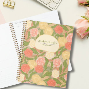 Planificateur personnalisé Roses à l'aquarelle Vin