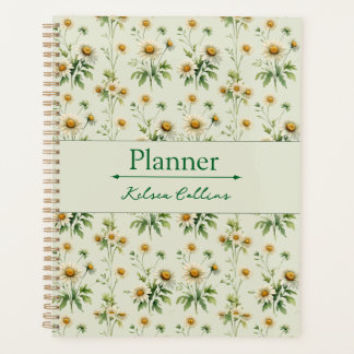Planificateur Personnalisé Vintage Daisy Vert Saug