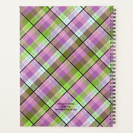 Planificateur Plaid vert pourpre (Dos)