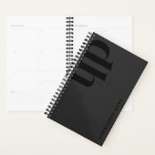 Planificateur Professionnel Monogramme Noir Minima (Devant avec enveloppe)