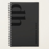 Planificateur Professionnel Monogramme Noir Minima (Devant)
