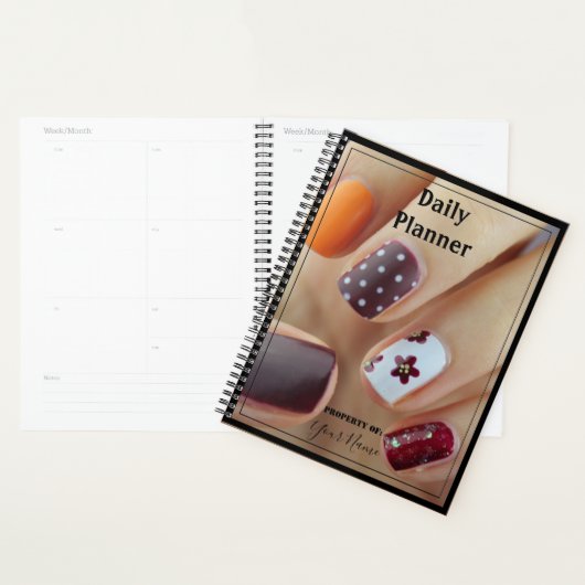 Planificateur quotidien avec couverture couleur N' (Devant avec enveloppe)