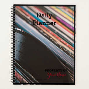 Planificateur quotidien avec un thème d'album viny