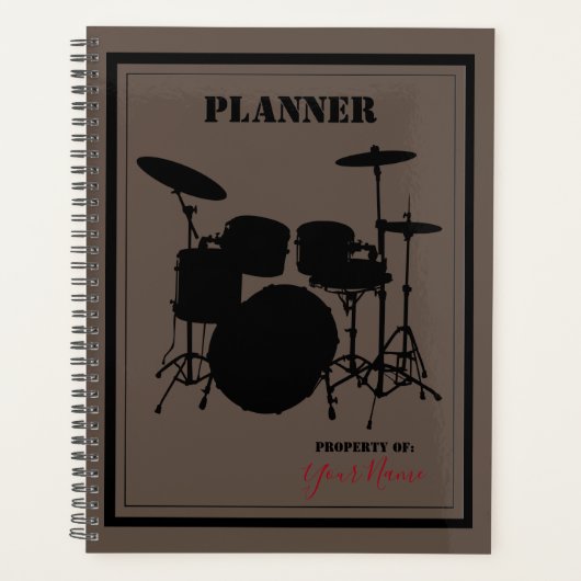 Planificateur quotidien avec un thème de batteur - (Devant)
