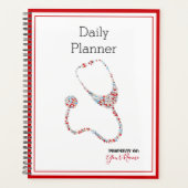 Planificateur quotidien avec un thème de stéthosco (Devant)