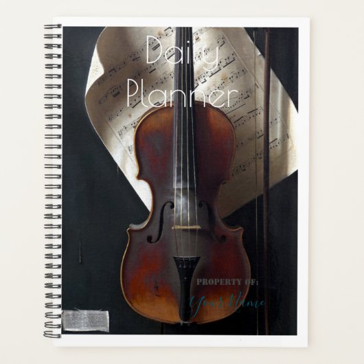 Planificateur quotidien avec un thème de violon - (Devant)