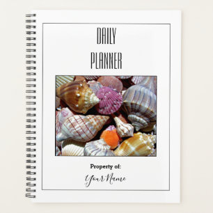 Planificateur quotidien - Blanc avec coquillages -