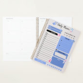 Planificateur quotidien bleu doux avec suivi de l' (Devant avec enveloppe)