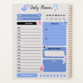 Planificateur quotidien bleu doux avec suivi de l' (Dos)