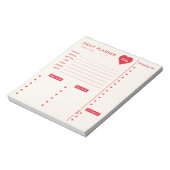 Planificateur quotidien Bloc-notes Cœurs rouges av (Tourné)