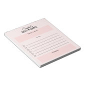 Planificateur quotidien bloc-notes rose pâle écrit (Incliné)