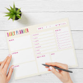 Planificateur quotidien bloc-notes texte coloré