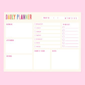 Planificateur quotidien bloc-notes texte coloré