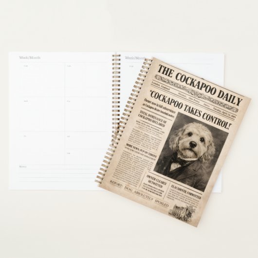 Planificateur quotidien Cockapoo (Devant avec enveloppe)