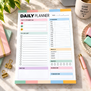 Planificateur quotidien moderne bloc-notes de list