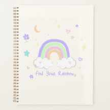 Planificateur quotidien Rêves d'arc-en-ciel pastel