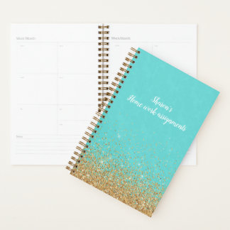 Planificateur quotidien Turquoise et Gold
