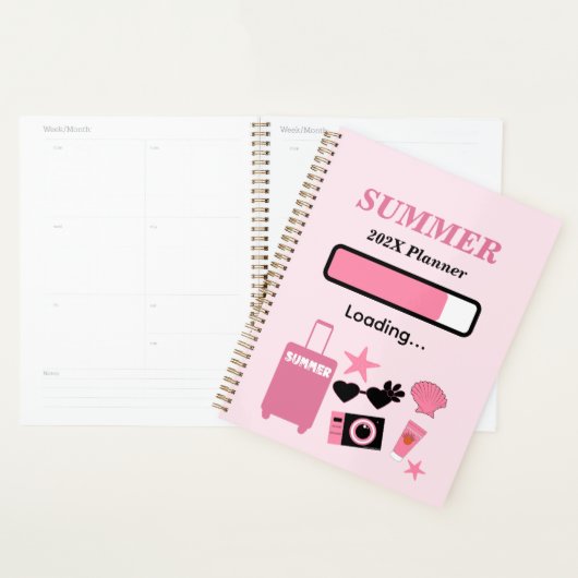 Planificateur Rose Chargement d'Été (Devant avec enveloppe)