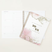 Planificateur rose et or Abstrait 2024 (Devant avec enveloppe)
