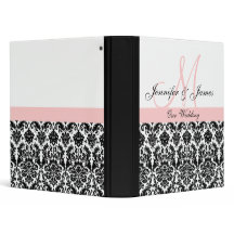 Planificateur rose noir et blanc de mariage