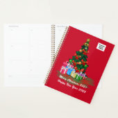 Planificateur rouge sapin de Noël (Devant avec enveloppe)