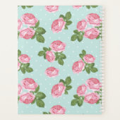 Planificateur Sarcelle Tendance Rétro Fleurs Shabb (Dos)