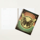 Planificateur scolaire pour papillon rétro, calend (Devant avec enveloppe)