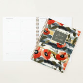 Planificateur Spirale Fleurs de Pavot Rouges Moder (Devant avec enveloppe)