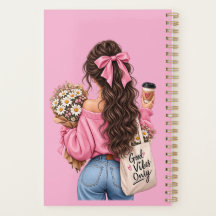 Planificateur Spirale Rose 'Good Vibes Only' pour