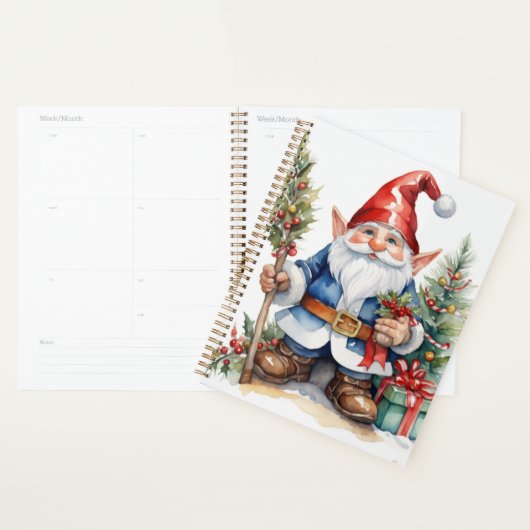 Planificateur Whimsical Gnome 2024, planificateur  (Devant avec enveloppe)