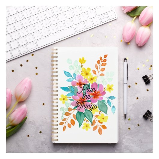 "Planifier les choses" Aquarelle Floral Planner