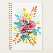 "Planifier les choses" Aquarelle Floral Planner (Devant)