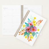 "Planifier les choses" Aquarelle Floral Planner (Devant avec enveloppe)