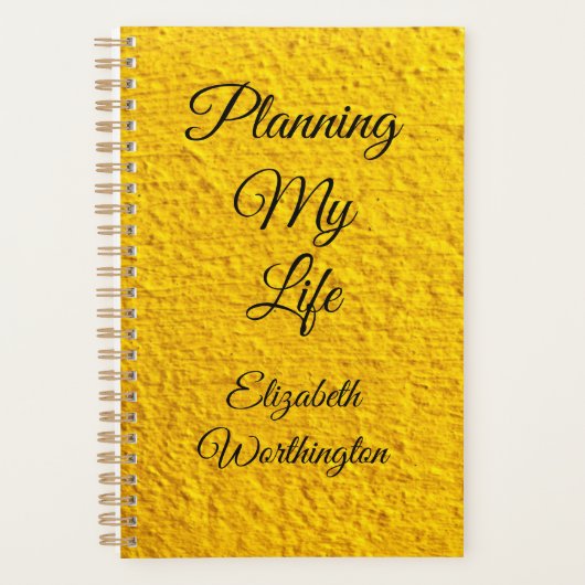 Planifier ma vie Jaune Texturable Personnalisable (Devant)