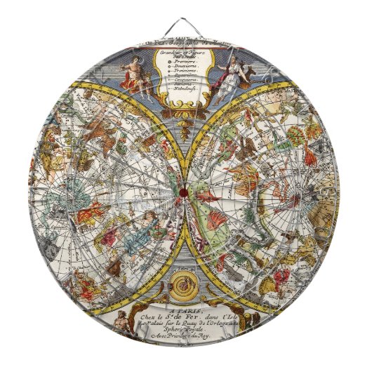  Planisfeer sterrenkaart van Nicholas de Fer Dartbord (Voorkant)