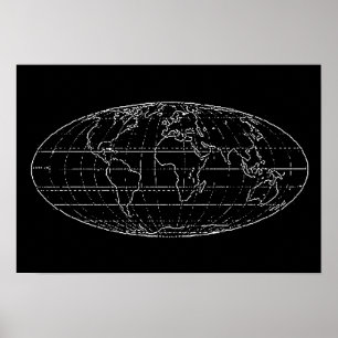 planisphere wereldkaart wanddecor poster