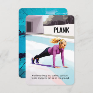 Plank Fitness Kaart met Blue Backing