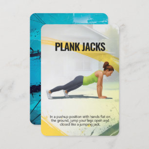 Plank Jacks Fitness Kaart met Blue Backing