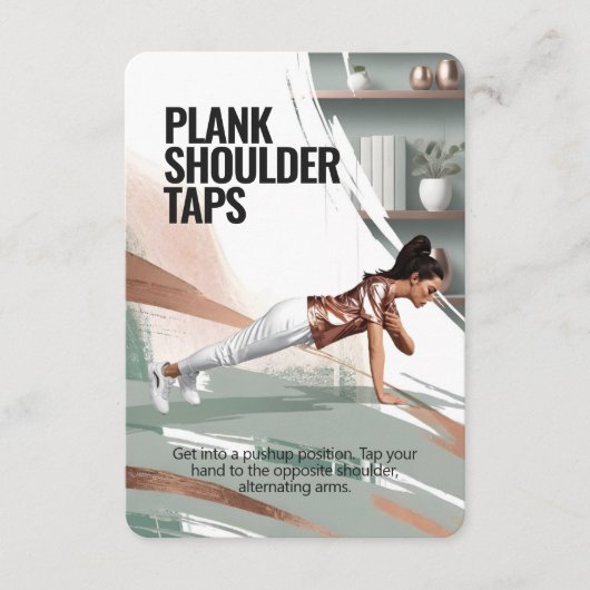 Plank Schouder Taps Fitness Kaart met Blue Backing (Voorkant)