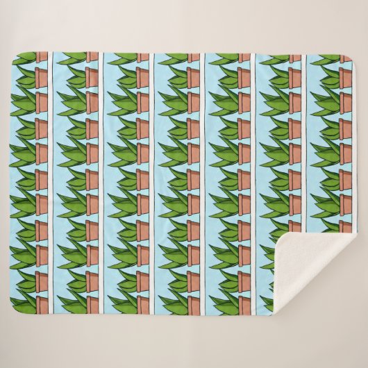 Planken van Aloë Vera Planten Ai Art Sherpa Deken (Voorkant (horizontaal))