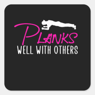 Plankt goed met anderen vierkante sticker
